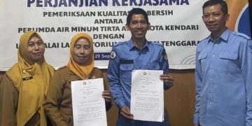 MoU PDAM Kendari bersama Labkesda Sultra