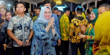 Wali Kota Kendari, Siska Karina Imran saat menghadiri Malam Ta'aruf di Rujab Gubernur Sultra
