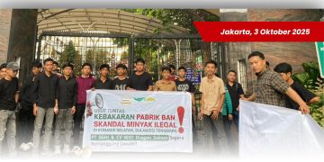 Mahasiswa saat aksi di Kejagung RI