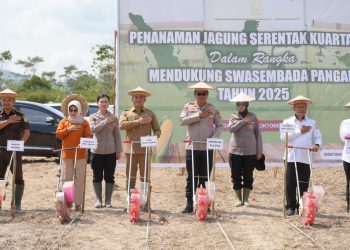 Wakil Bupati Konawe Selatan, Wahyu Ade Pratama Irman menyampaikan apresiasi atas Kolaborasi antara Polri, Pemerintah Daerah, dan para petani mendukung ketahanan pangan nasional