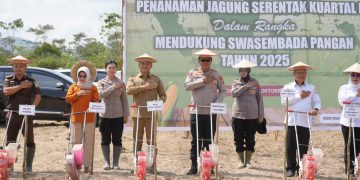 Wakil Bupati Konawe Selatan, Wahyu Ade Pratama Irman menyampaikan apresiasi atas Kolaborasi antara Polri, Pemerintah Daerah, dan para petani mendukung ketahanan pangan nasional