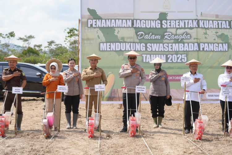 Wakil Bupati Konawe Selatan, Wahyu Ade Pratama Irman menyampaikan apresiasi atas Kolaborasi antara Polri, Pemerintah Daerah, dan para petani mendukung ketahanan pangan nasional