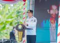 Bupati Konawe Selatan, Irham Kalenggo saat memberikan sambutan
