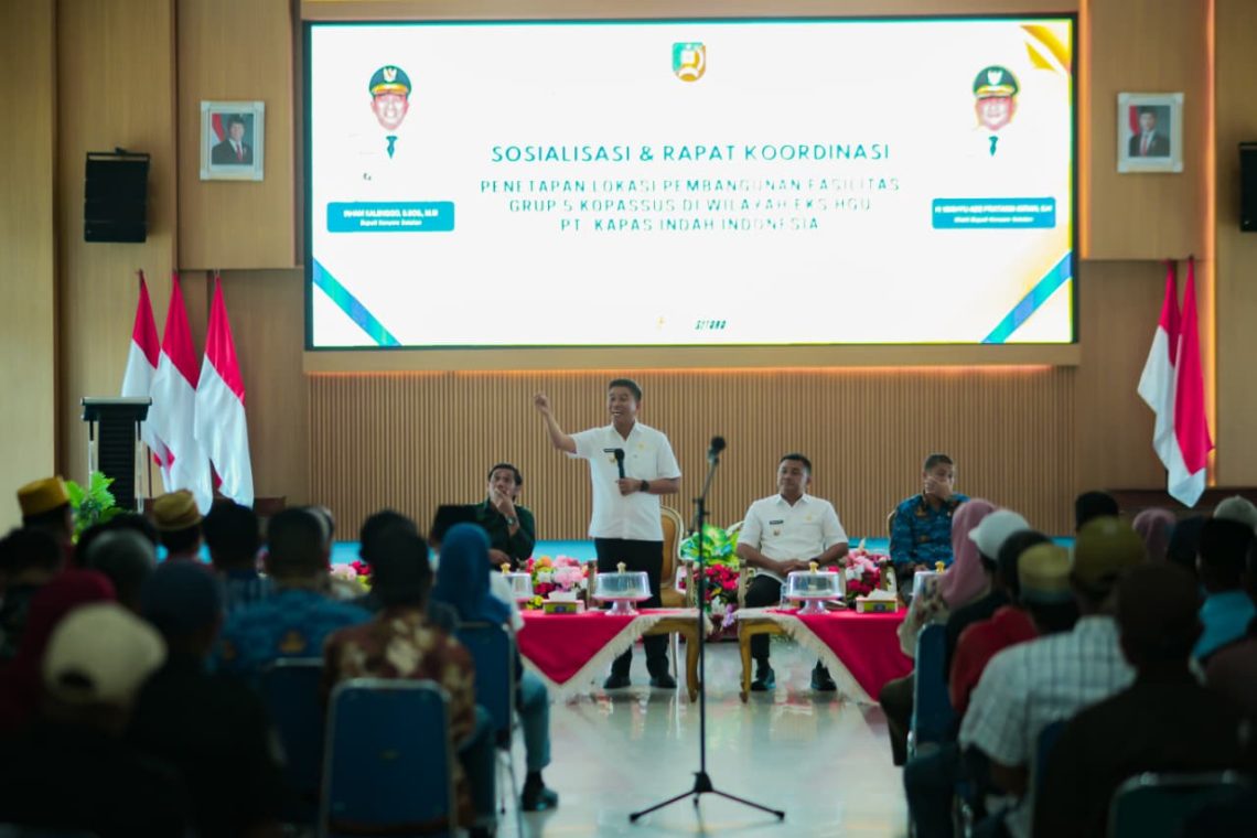Bupati Konsel, Irham Kalenggo memimpin Sosialisasi dan Rakor penetapan lokasi pembangunan Fasilitas Grup 5 Kopassus