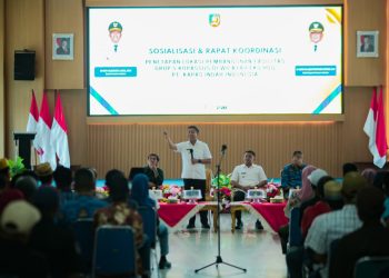 Bupati Konsel, Irham Kalenggo memimpin Sosialisasi dan Rakor penetapan lokasi pembangunan Fasilitas Grup 5 Kopassus