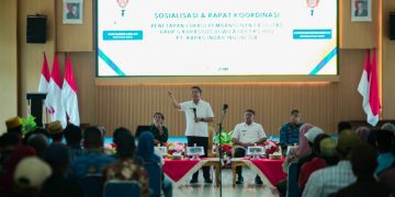Bupati Konsel, Irham Kalenggo memimpin Sosialisasi dan Rakor penetapan lokasi pembangunan Fasilitas Grup 5 Kopassus