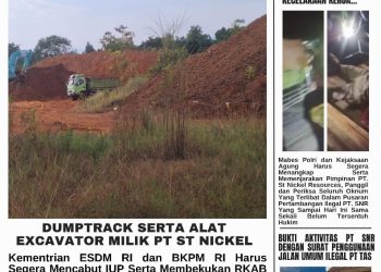 Sejumlah bukti dugaan aktivitas ilegal PT St Nickel Resources berdasarkan data IMIK Jakarta