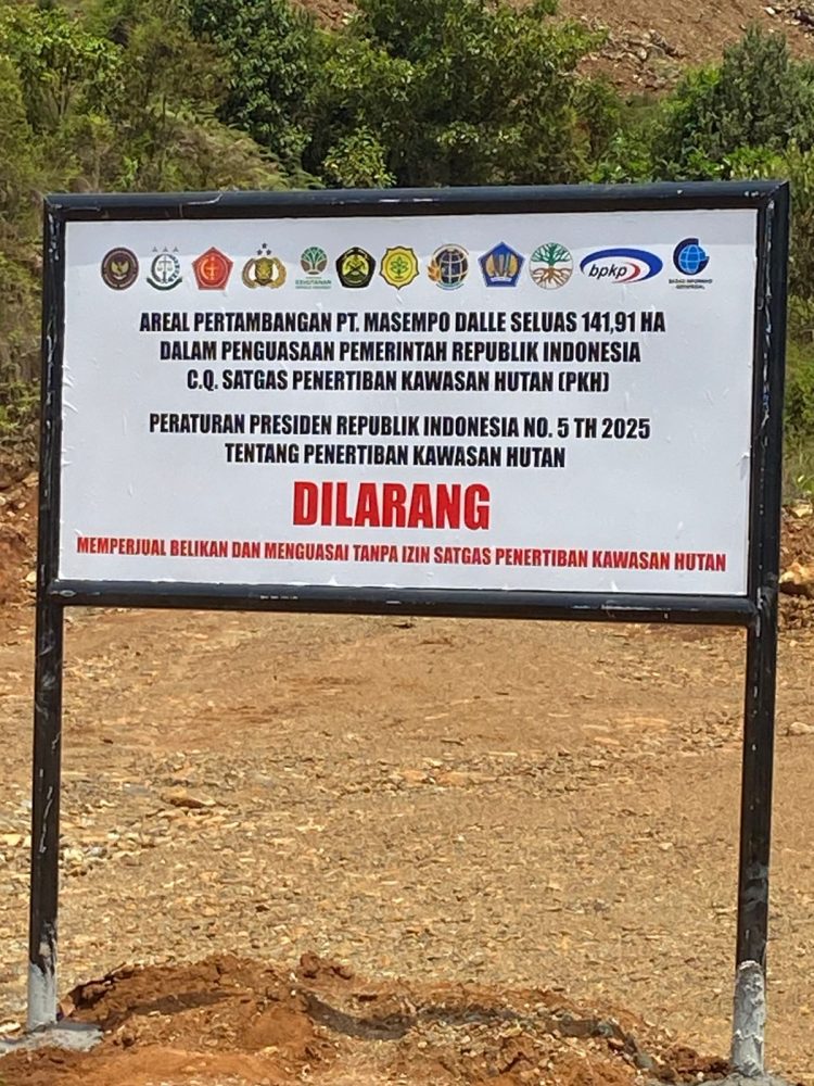 Lahan PT Masempo Dalle Disegel Satgas PKH, LINK Sultra Minta Kejati Periksa Dirut 10 Plang yang dipasang Satgas PKH di lahan PT Masempo Dalle