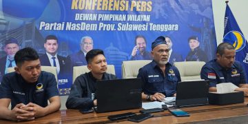 Konferensi Pers DPW Nasdem Sultra terkait pergantian Ketua DPRD Syahrul Said menggantikan La Ode Tariala