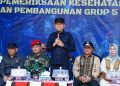 Peletakan Patok Batas, Pembangunan Markas Kopassus di Konsel Resmi Dimulai 12 Bupati Konsel Irham Kalenggo saat memberikan sambutan pada acara pembangunan Markas Kopassus