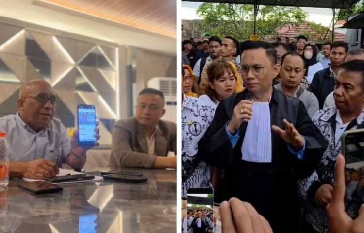 Disebarkan Kuasa Hukum Korban, Andri Darmawan Sebut Chat WA Guru Mansur Palsu 10 Kuasa Hukum korban pelecehan anak, Nasruddin (kiri) dan Kuasa Hukum guru Mansur, Andri Darmawan (kanan)