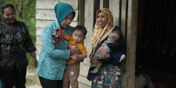 Ketua TP-PKK Konsel saat memimpin aksi cegah stunting