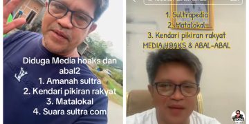 Unggahan Kadis Pariwisata Sultra kewat akun tiktok yang mencatut serta melabeli dua media anggota JMSI Sultra sebagai media abal-abal dan penyebar hoaks