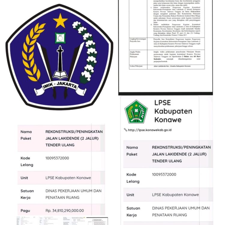 Informasi terkait proyek jalan Lakidende di LPSE Kabupaten Konawe