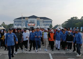 Pemda Konsel melaksanakan jalan sehat dalam rangka memperingati Hari Desa Nasional 2026