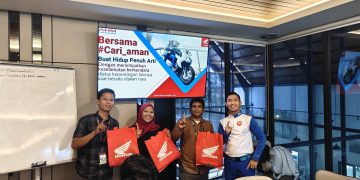 Sales Force Honda saat dibekali safety riding oleh Asmo Sulsel