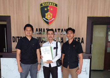 Kuasa hukum Unsultra saat melaporkan Bank BPD ke Polda