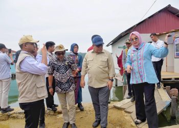 Wali Kota Kendari, Siska Karina Imran saat mendampingi Wamen PKP, Fahri Hamzah