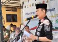 Wabup Konut memberikan sambutan di acara launching bantuan pangan