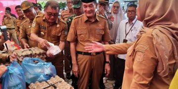 Wabup Konut, Abuhaera saat memantau pasar murah