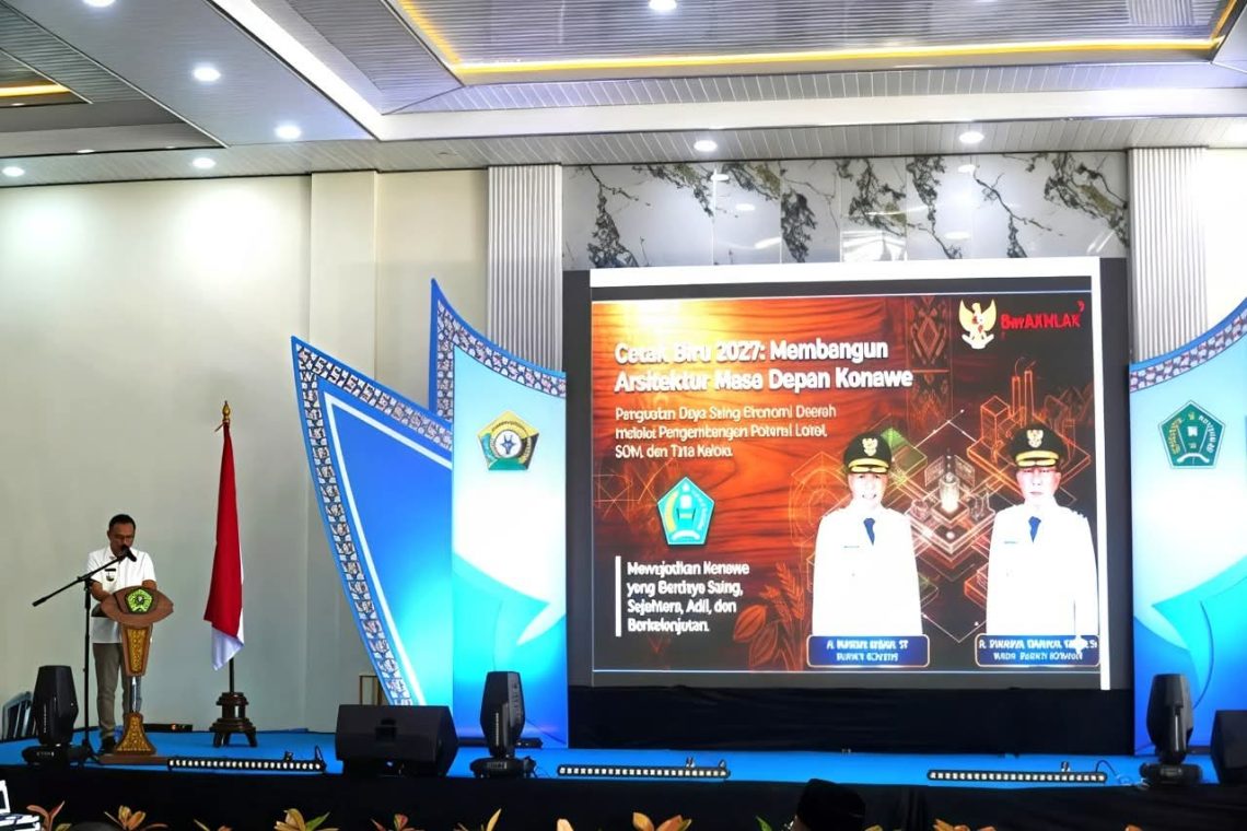 Bupati Konawe, Yusran Akbar saat membuka Musrenbang tingkat Kabupaten Konawe