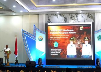 Bupati Konawe, Yusran Akbar saat membuka Musrenbang tingkat Kabupaten Konawe