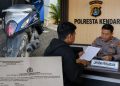 Motor yang diduga digelapkan beserta laporan resmi kepolisian