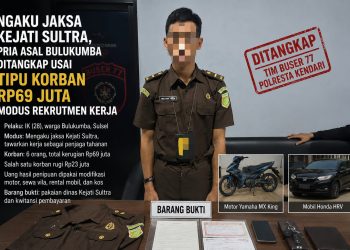 Jaksa gadungan usai ditangkap Tim Buser 77 Satreskrim Polresta Kendari