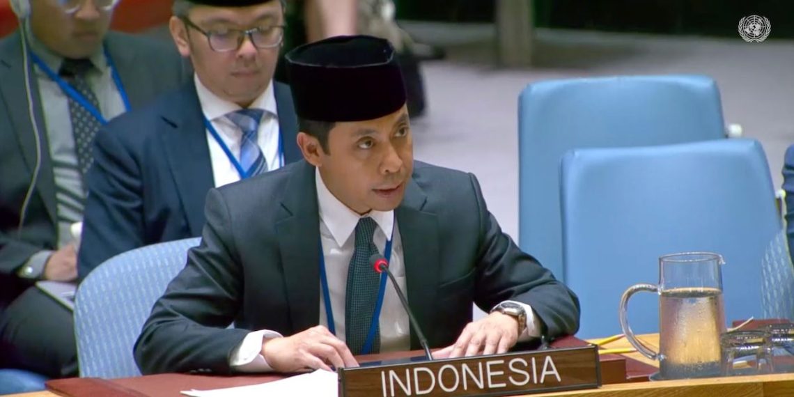 Deputi Perwakilan Tetap RI (PTRI) untuk PBB, Duta Besar Widya Sadnovic, dalam Debat Terbuka Dewan Keamanan PBB