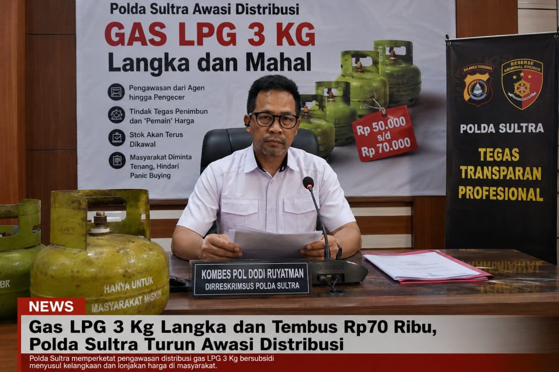 Gas LPG 3 Kg Langka dan Mahal, Polda Sultra Awasi Distribusi Hingga Pengecer 10 Dirreskrimsus Polda Sultra, Kombes Pol Dodi Ruyatman