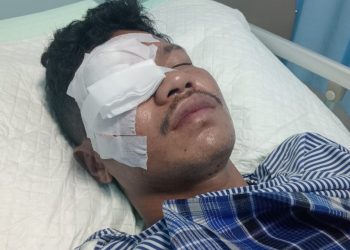 Azmar saat menjalani perawatan usai mengalami penganiayaan sekelompok orang bersenjata tajam di kawasan Jalan Pahlawan KM 5 atau Kilo 5, Kelurahan Kadolokatapi, Kecamatan Wolio, Kota Baubau