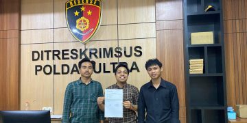 BASMI saat melaporkan dugaan perambahan kawasan hutan lindung yang dilakukan oleh PT Tani Prima Makmur di Kabupaten Konawe