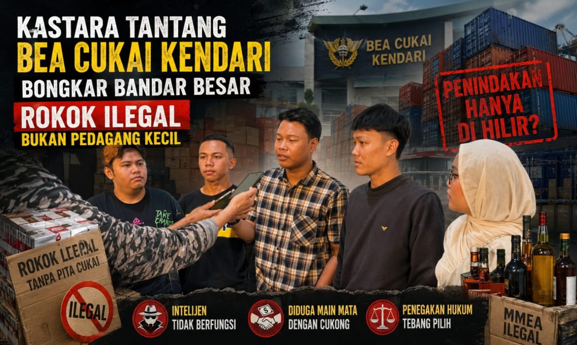 KASTARA Tantang Bea Cukai Kendari Bongkar Bandar Besar Rokok Ilegal, Bukan Pedagang Kecil 10 KASTARA Soroti Bea Cukai Kendari, Dinilai Hanya Sasar Pedagang Kecil, penindakan rokok ilegal tak sentuh aktor utama