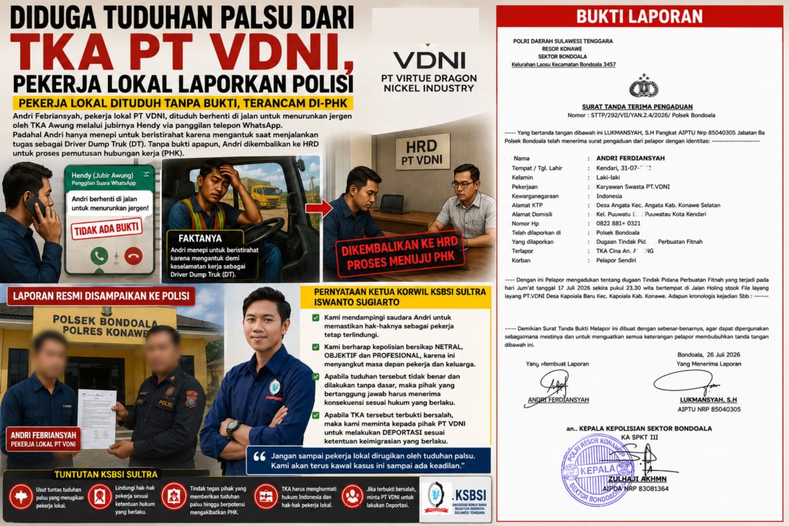 KSBSI Sultra Dampingi Pekerja PT VDNI Laporkan Dugaan Fitnah ke Polsek Bondoala 10 KSBSI Sultra Dampingi Pekerja PT VDNI Laporkan Dugaan Fitnah ke Polsek Bondoala