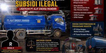 Mobil tangki milik PT Alif Energi Mandiri yang diduga mendistribusikan solar subsidi ilegal
