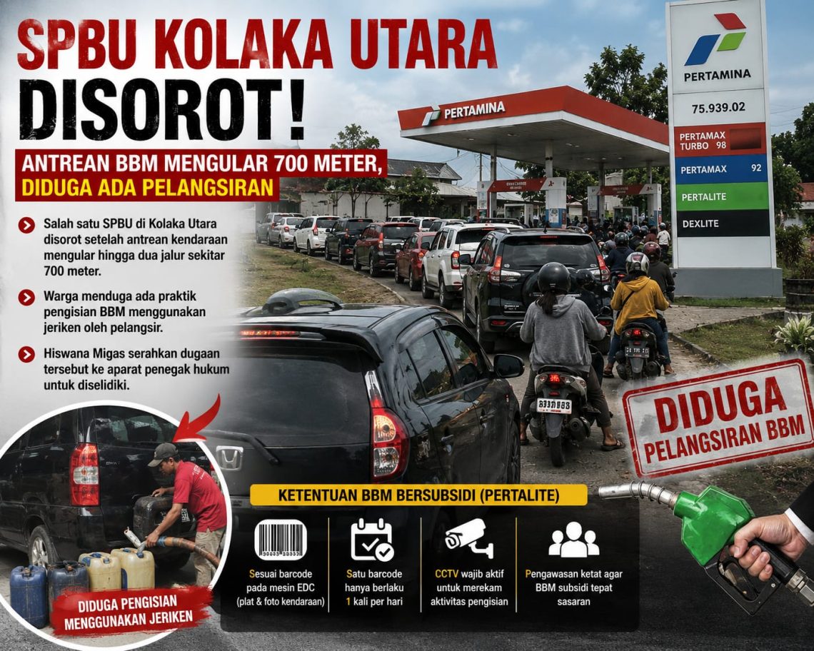 SPBU Kolaka Utara Disorot, Antrean BBM Mengular Diduga Ada Pelangsiran