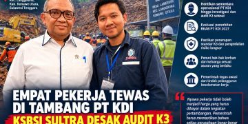 Ketua Korwil KSBSI Sultra, Iswanto (kanan) menyoroti K3 PT KDI