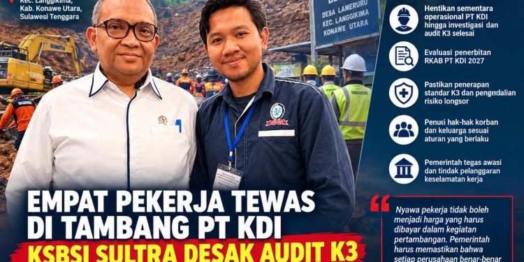 Ketua Korwil KSBSI Sultra, Iswanto (kanan) menyoroti K3 PT KDI